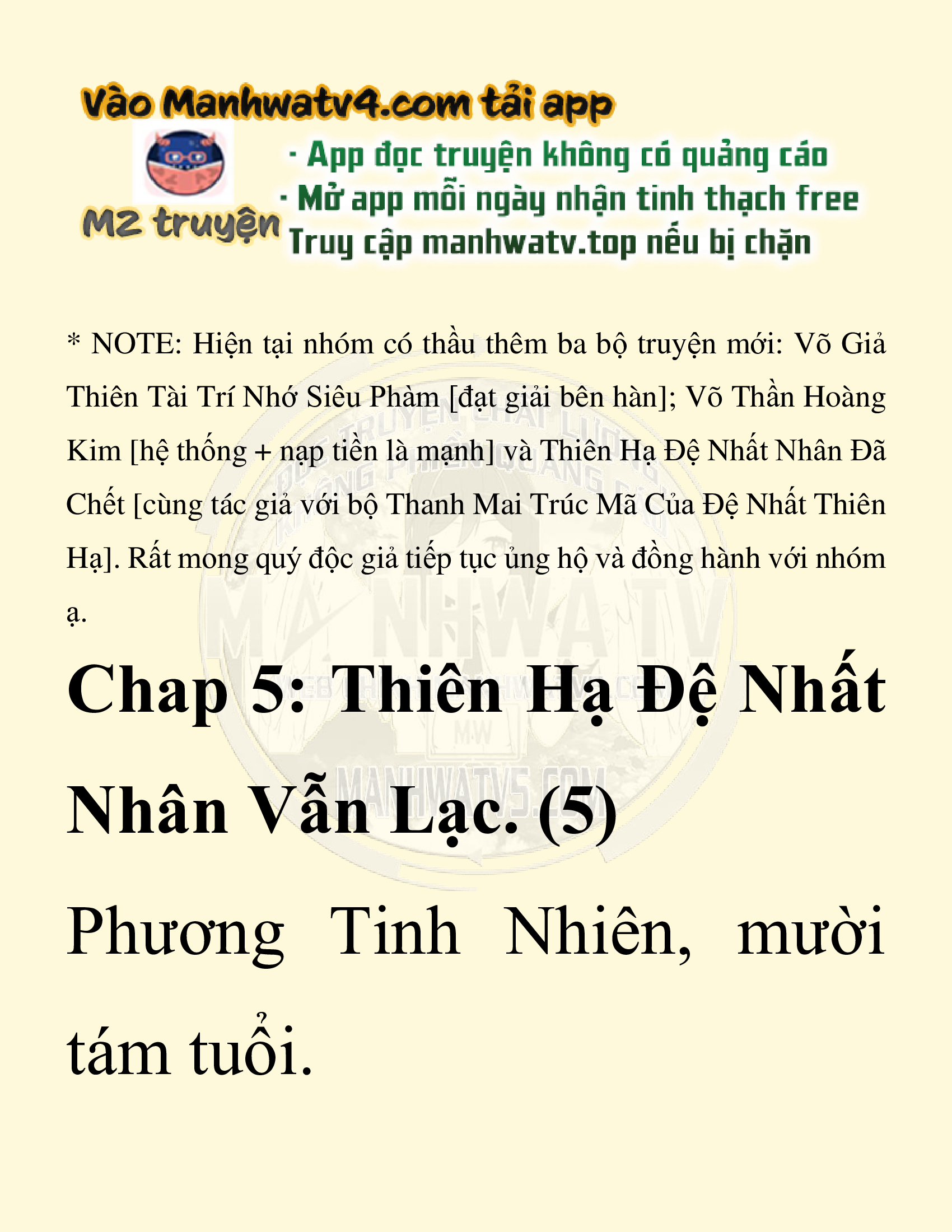 Đọc truyện SNVT[NOVEL] Thiên Hạ Đệ Nhất Nhân Đã Chết - Chap 5: Thiên Hạ Đệ Nhất Nhân Vẫn Lạc