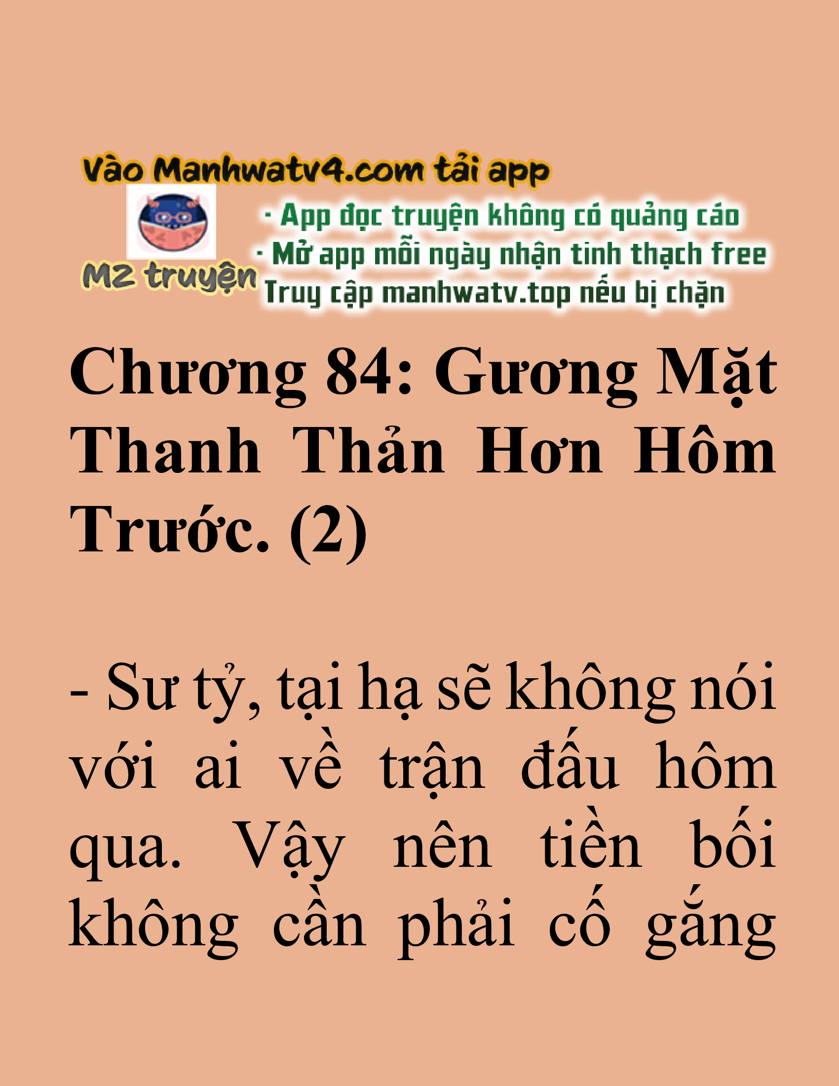 Đọc truyện SNVT[NOVEL] Tuyệt Thế Hồi Quy - Chương 84: Gương Mặt Thanh Thản Hơn Hôm Trước