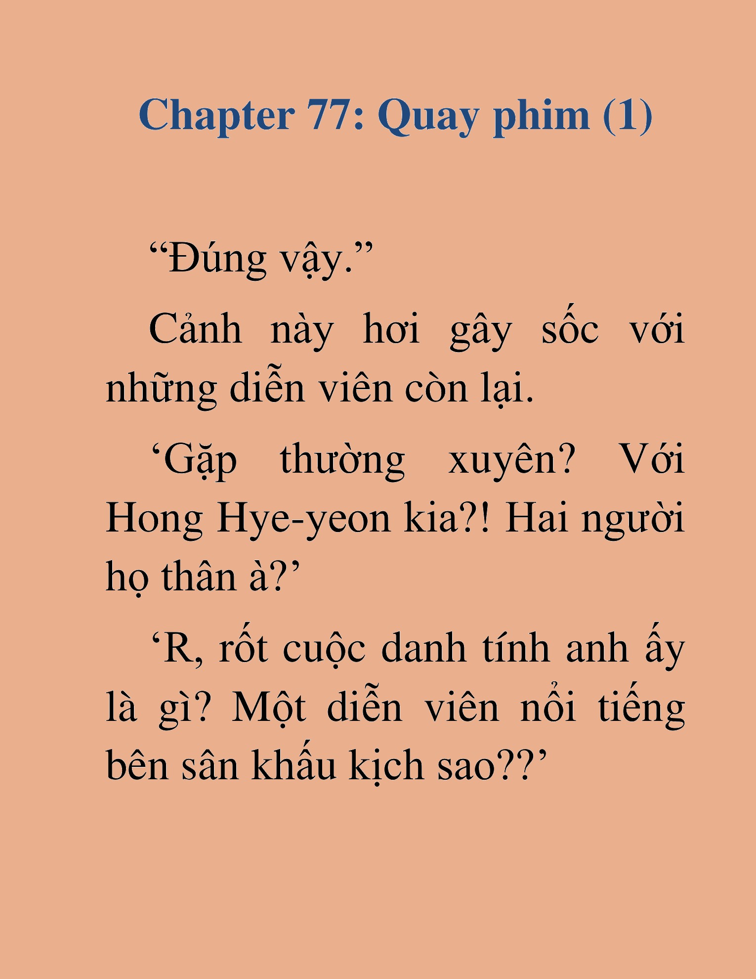 Đọc truyện HAT[NOVEL] Tôi Bị Hiểu Lầm Là Diễn Viên Thiên Tài Quái Vật - Chap 77