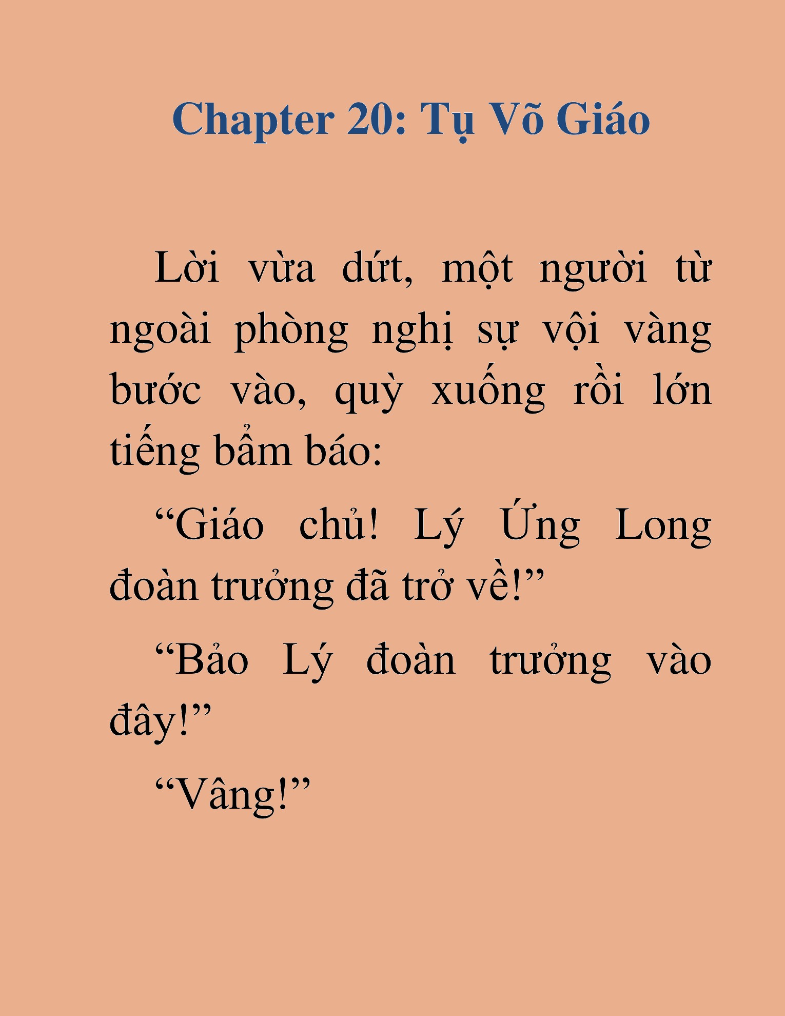 Đọc truyện HAT[NOVEL] Tụ Võ Giáo - Chap 20